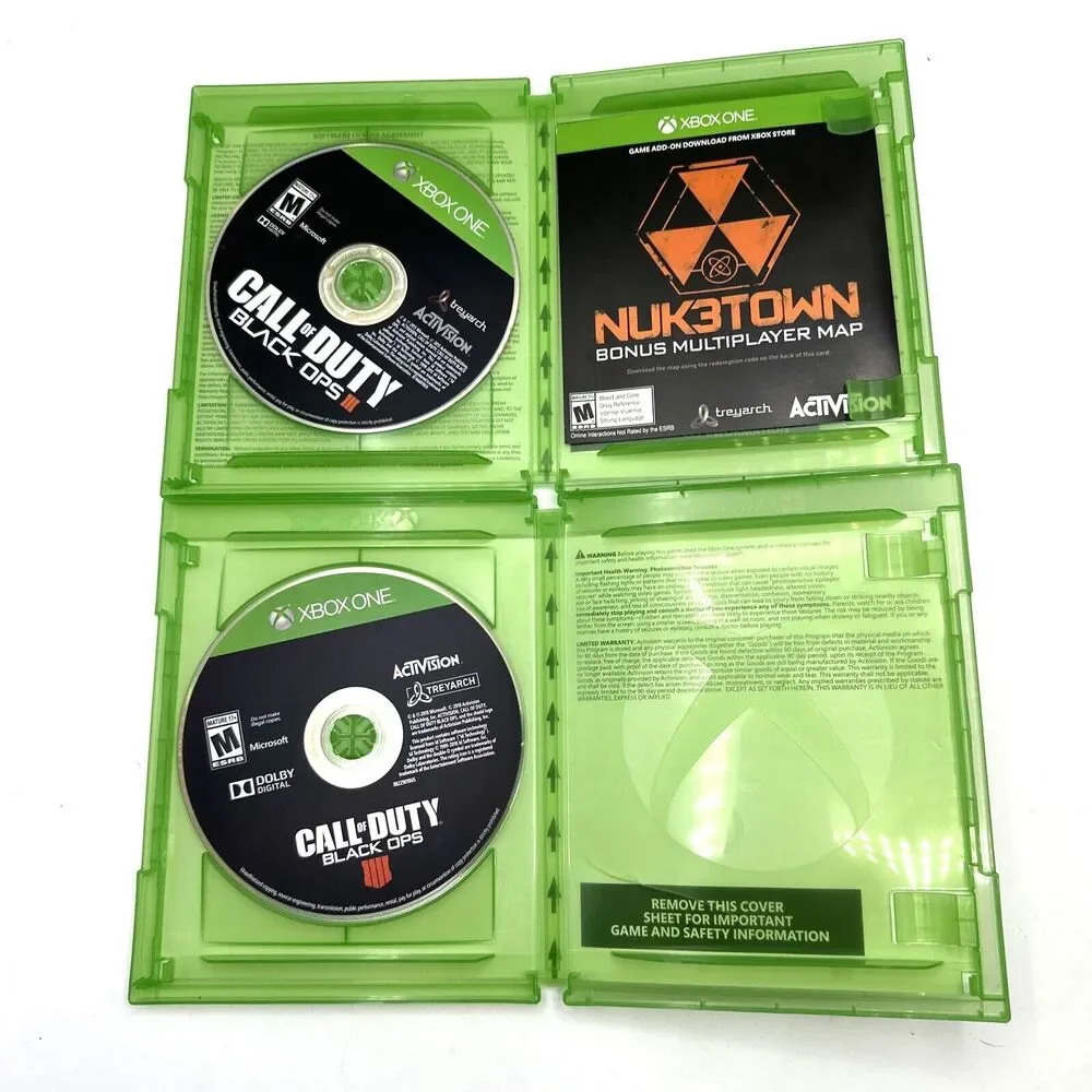 Lot of 2 XBOX ONE Call of Duty: Black Ops III & IIII / 3 & 4 RATED MATURE 17+
